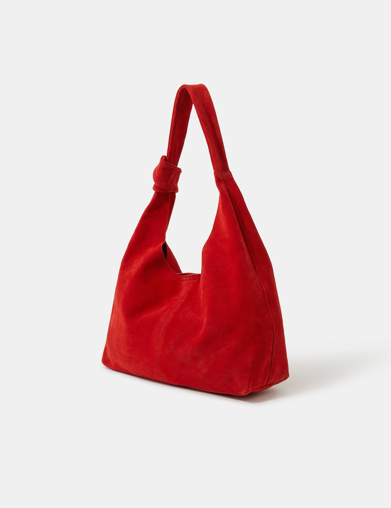 Accessorize suede shoulder bag with knot handle (British brand)