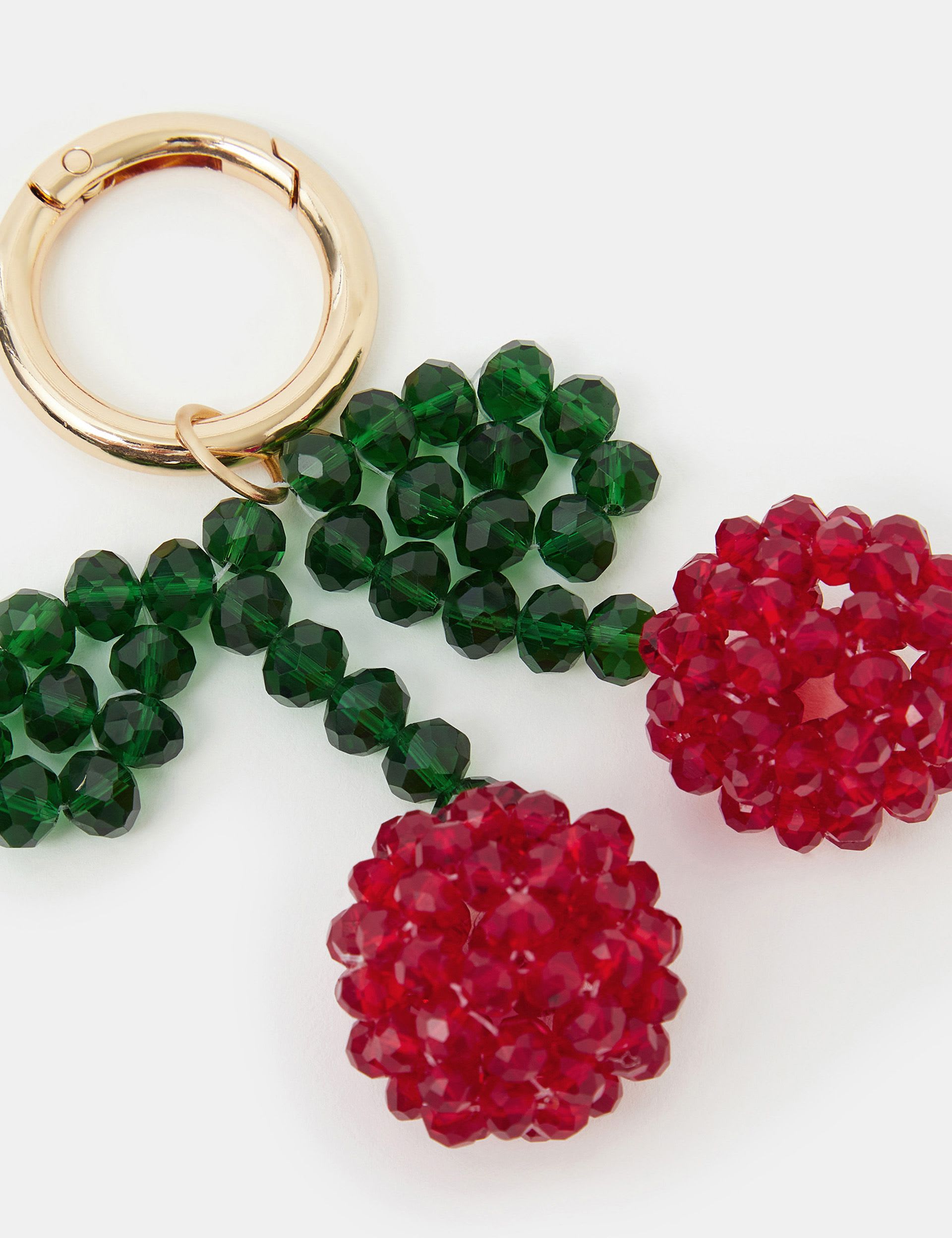 Accessorize beaded cherry bag charm keyring, UK version