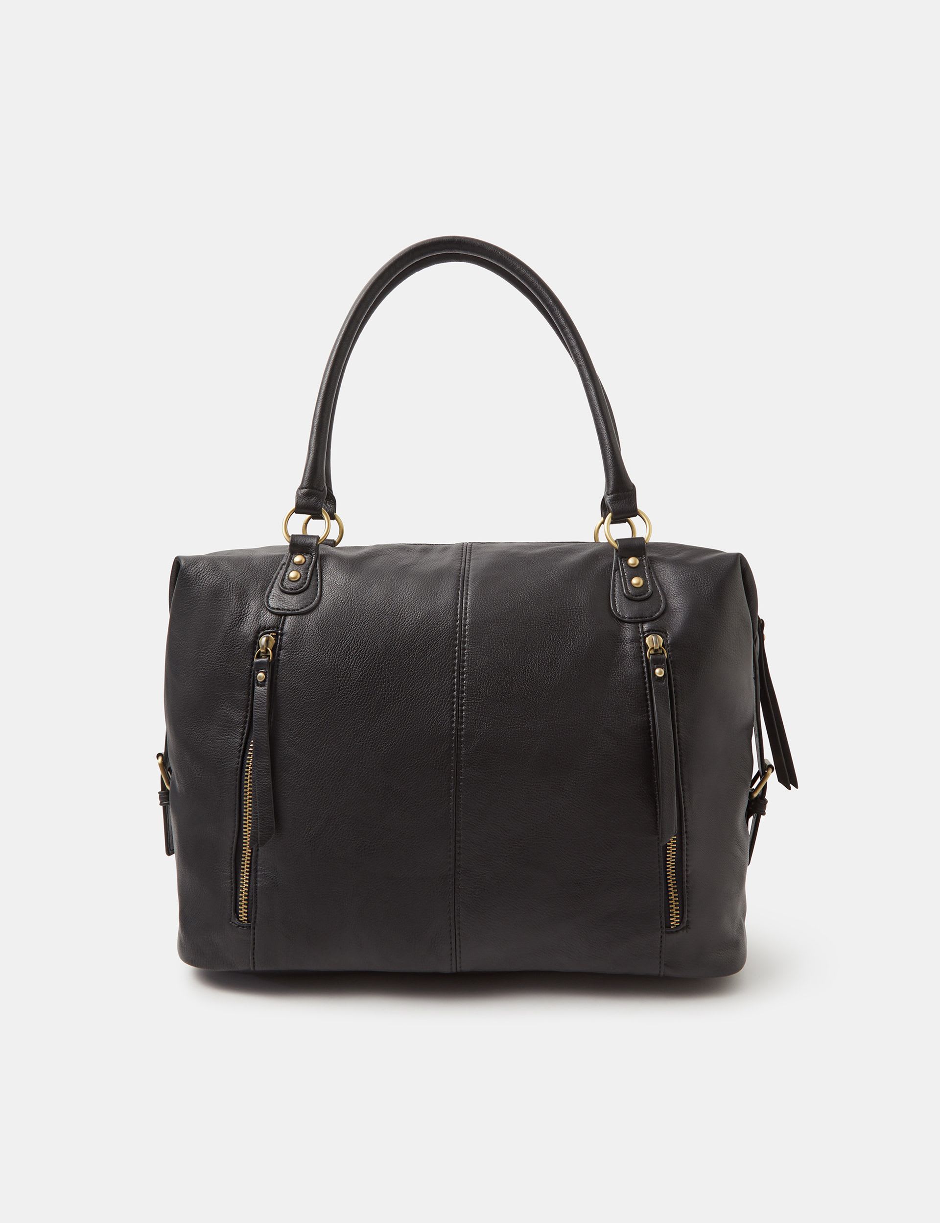 Accessorize faux leather shoulder bag with zip detail - British product
