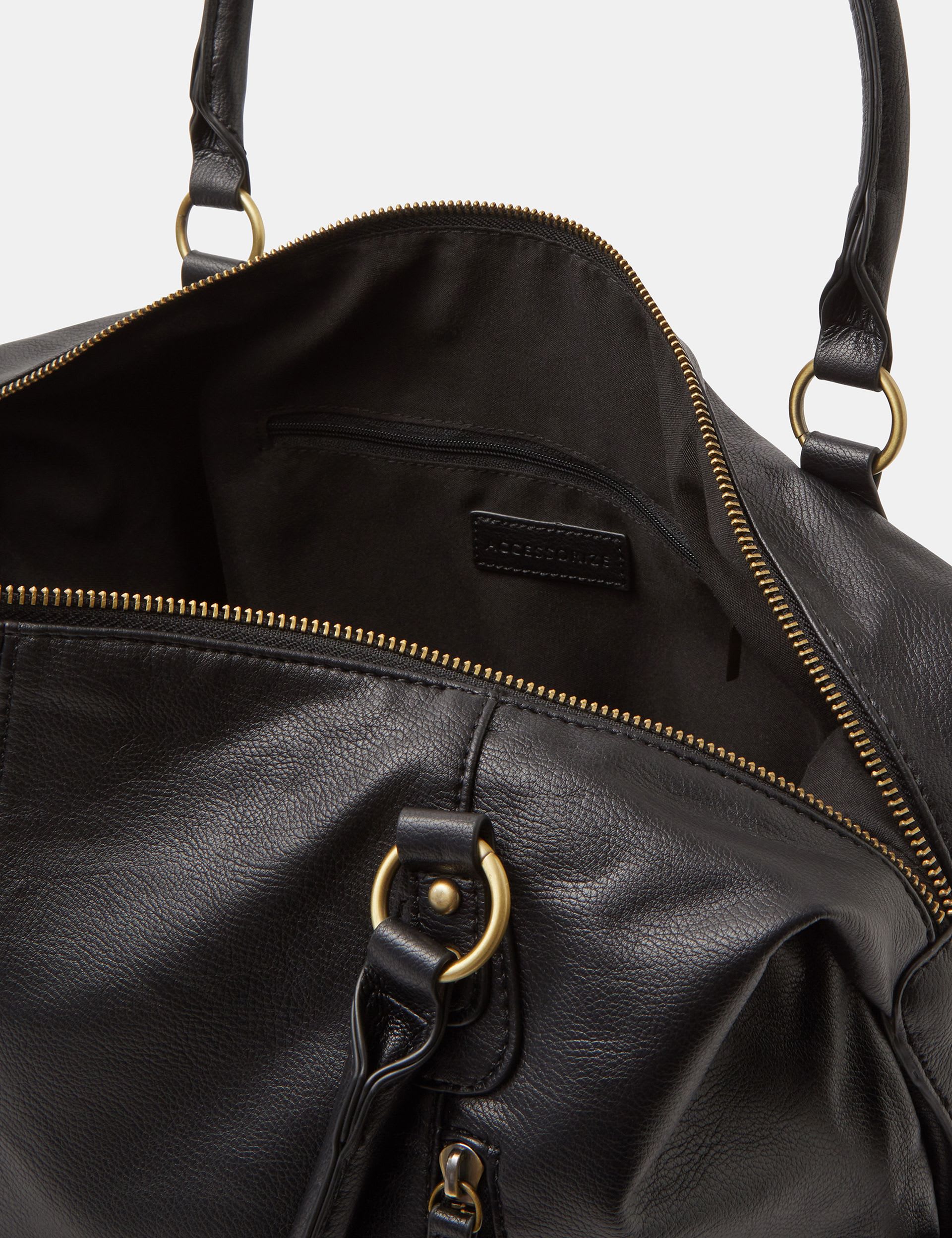 Accessorize faux leather shoulder bag with zip detail - British product