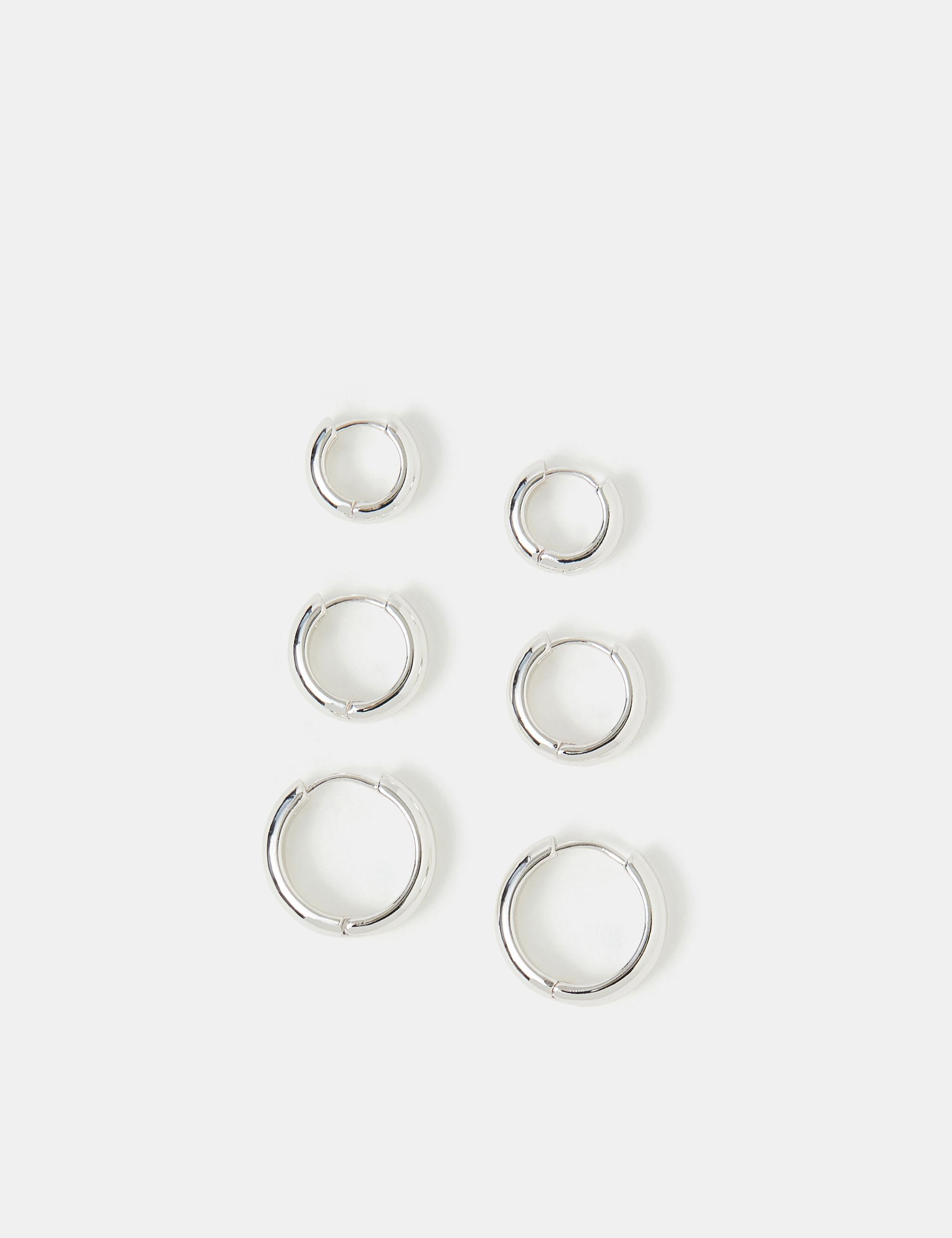Accessorize 3 pack sterling silver plated hoop earrings 1.5 cm (British brand)