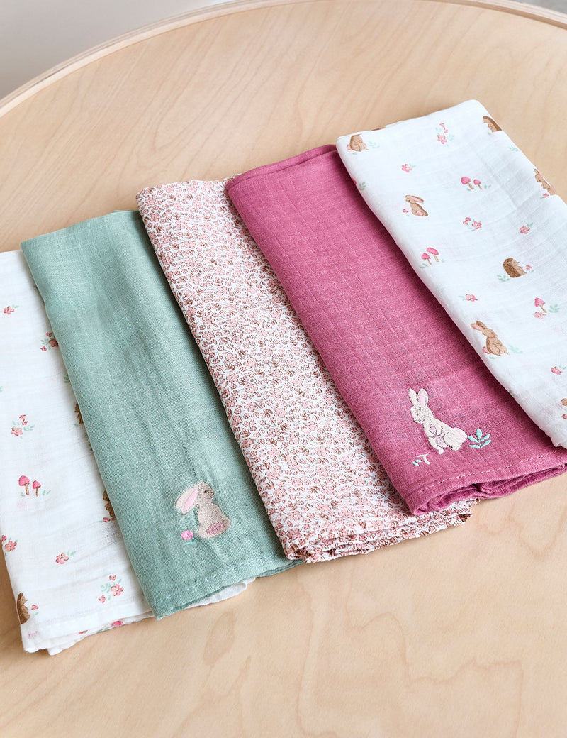 JoJo Maman Bébé 5 pack woodland muslin squares (British brand)