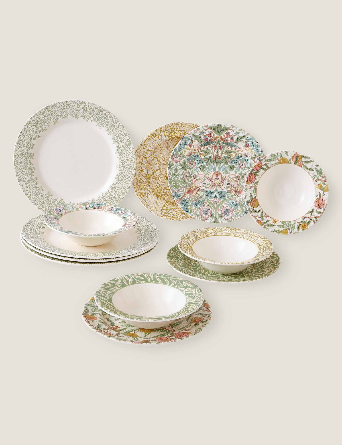 Morris & Co 12 Piece Patterned Dinner Set