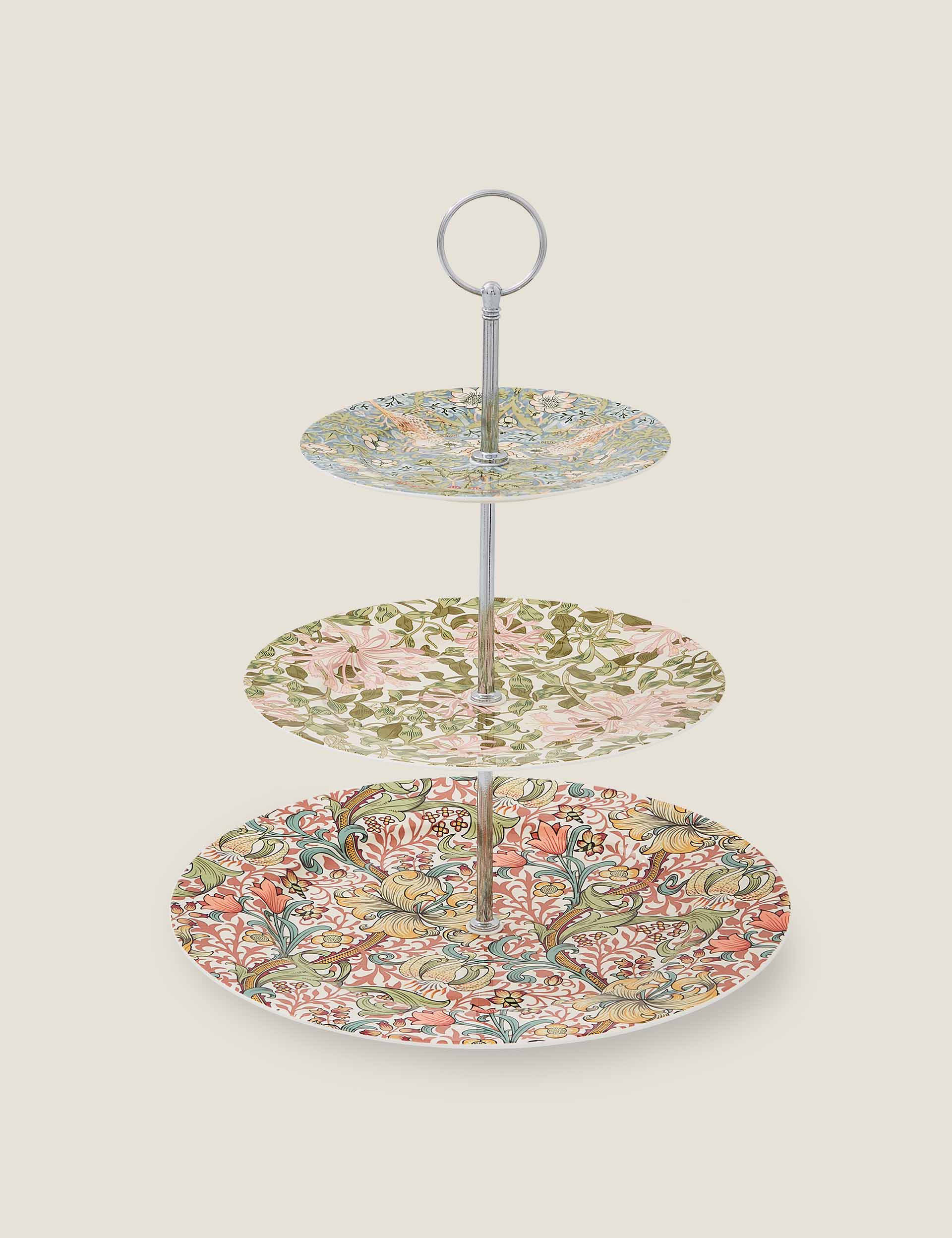 Morris & Co patterned porcelain cake stand - British product