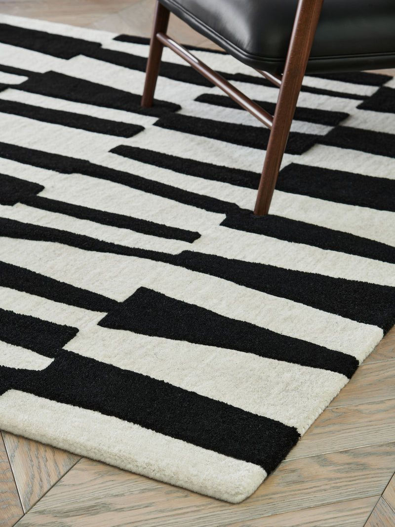 Jasper Conran London monochrome papercut wool tufted rug, UK version