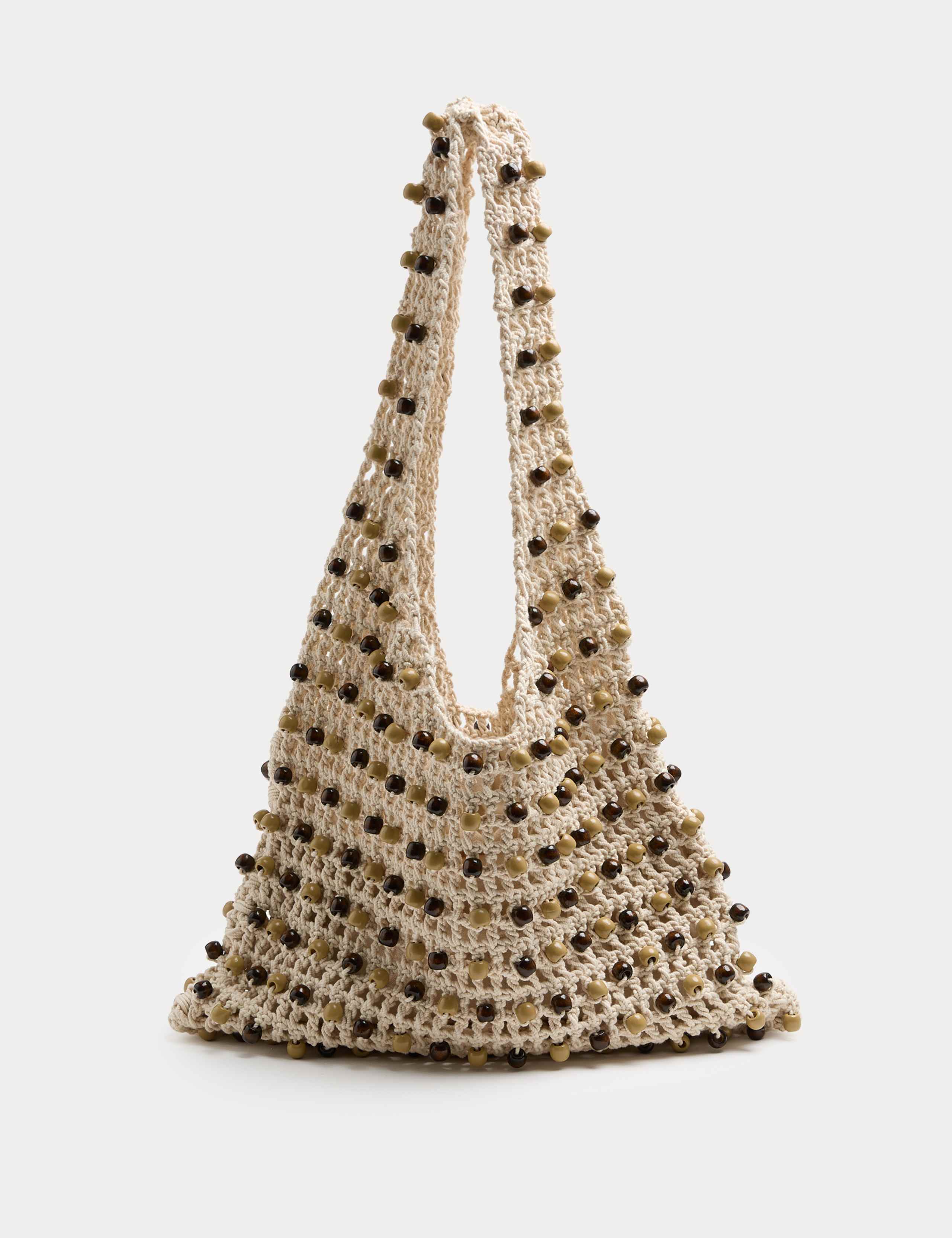 M&S Collection macrame beaded shoulder bag (British brand)