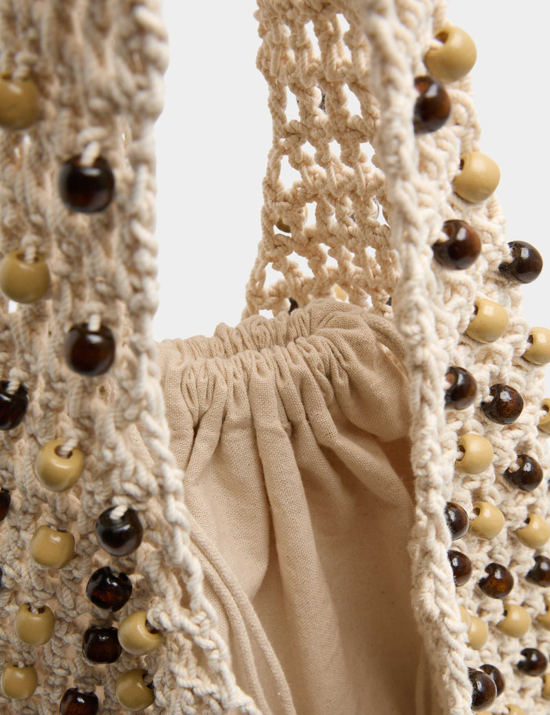 M&S Collection macrame beaded shoulder bag (British brand)