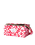 Flat Lay Co. pink leopard makeup box bag, imported from the UK