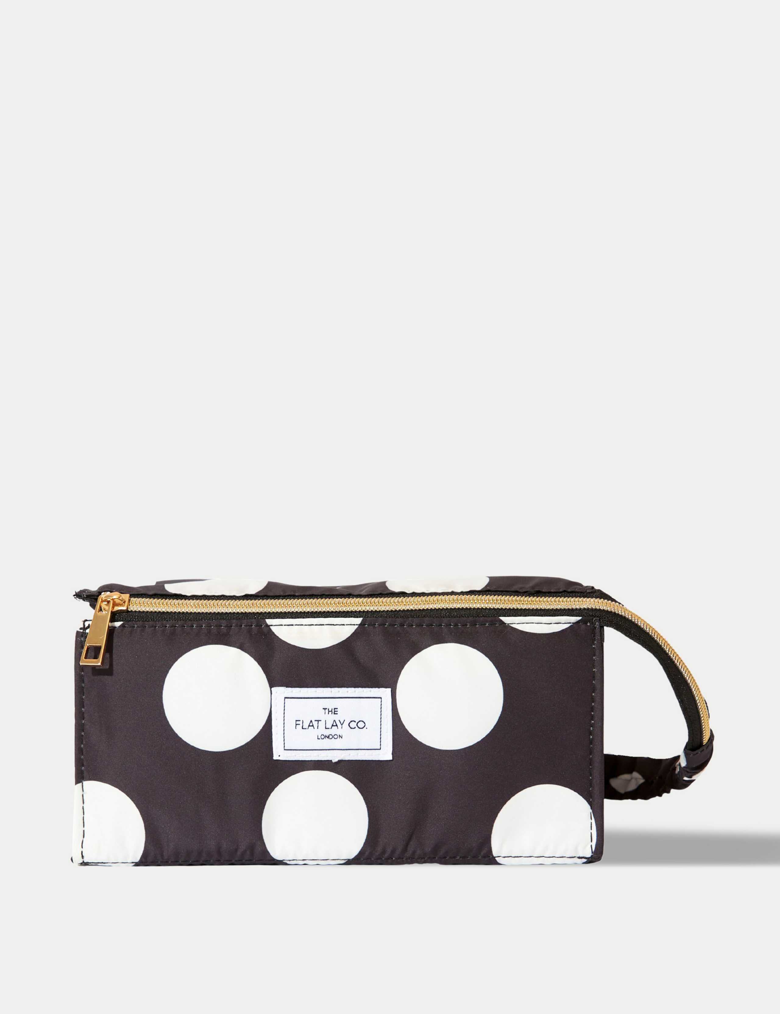 The Flat Lay Co. makeup box bag in double spots, imported from the UK