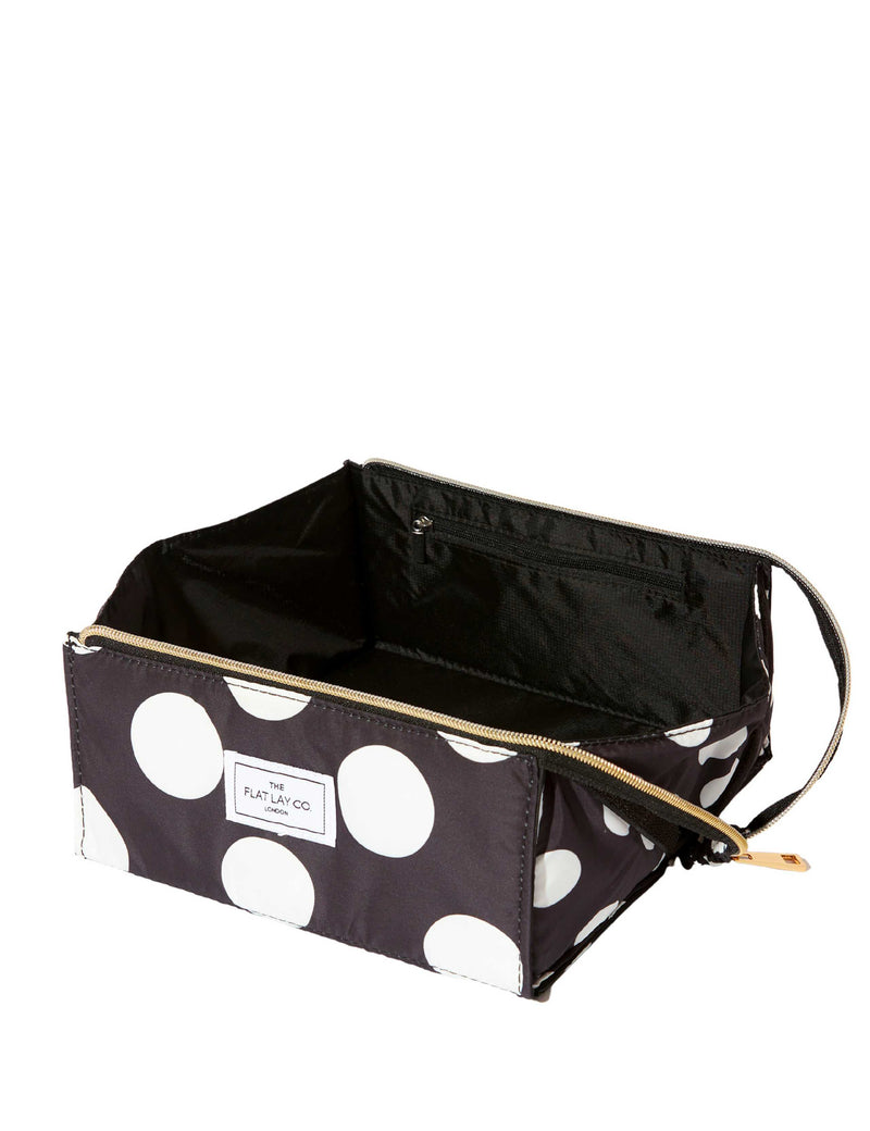 The Flat Lay Co. makeup box bag in double spots, imported from the UK