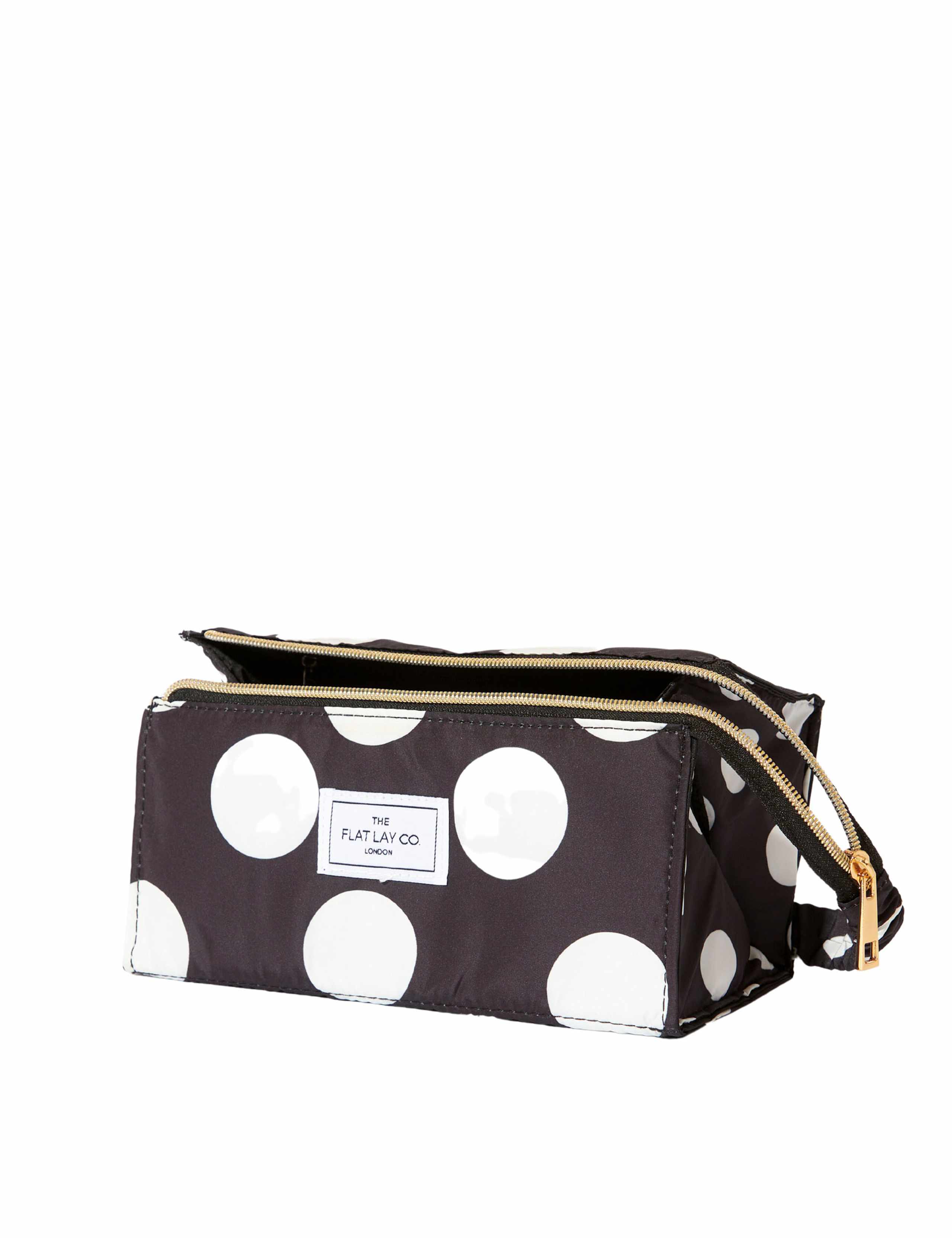 The Flat Lay Co. makeup box bag in double spots, imported from the UK