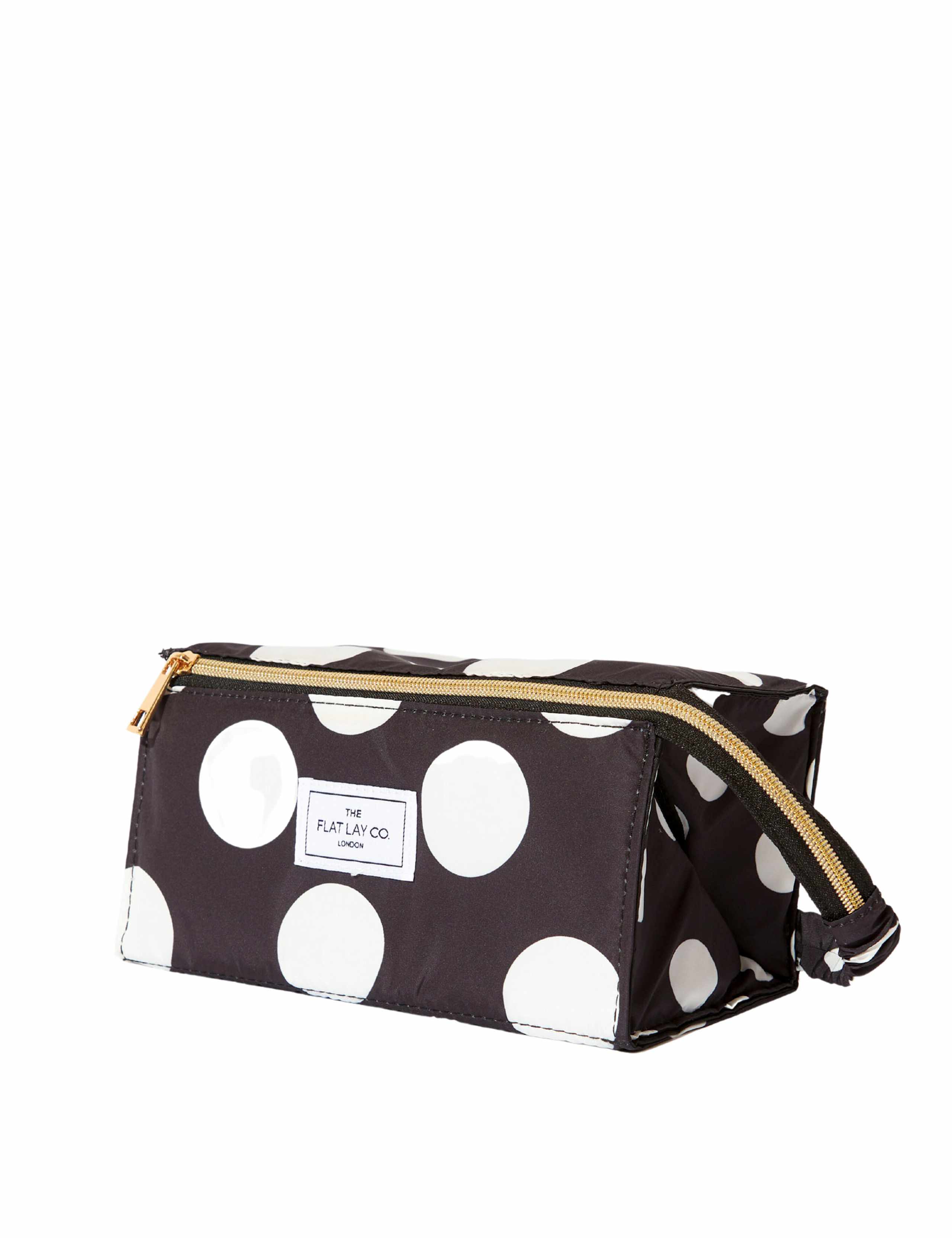 The Flat Lay Co. makeup box bag in double spots, imported from the UK