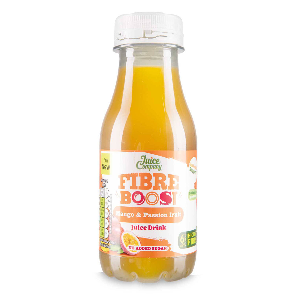 Mango and passionfruit juice, imported from the UK