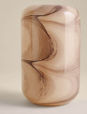 Marble effect glass cylinder vase 25cm - British product