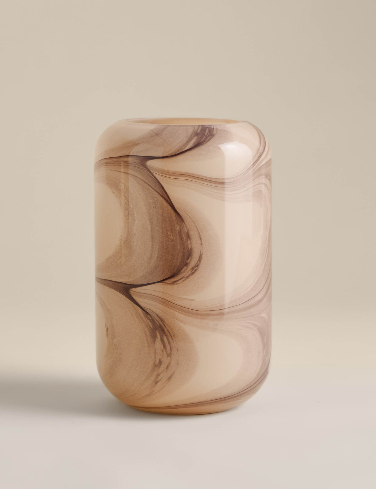 Marble effect glass cylinder vase 25cm - British product