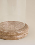 Marble hurricane candle holder with clear glass cylinder, UK version