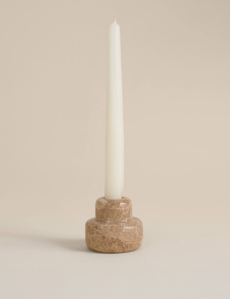 Marble hybrid candle holder with taper and tealight - British product