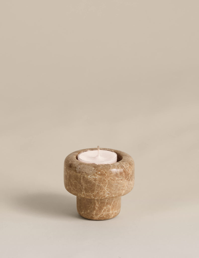 Marble hybrid candle holder with taper and tealight - British product