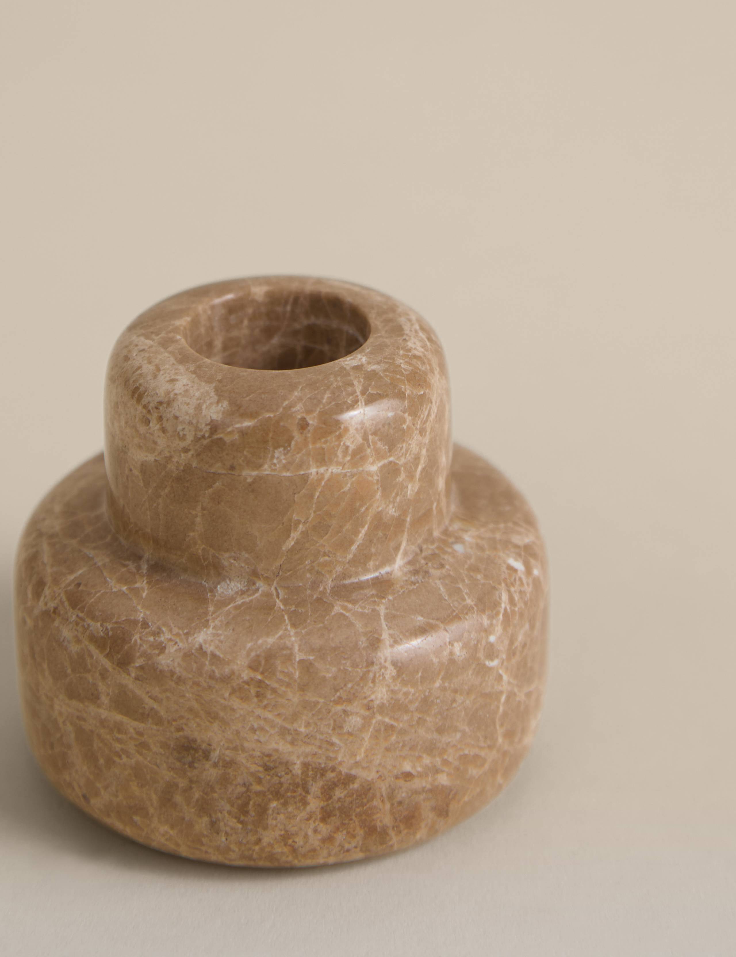 Marble hybrid candle holder with taper and tealight - British product