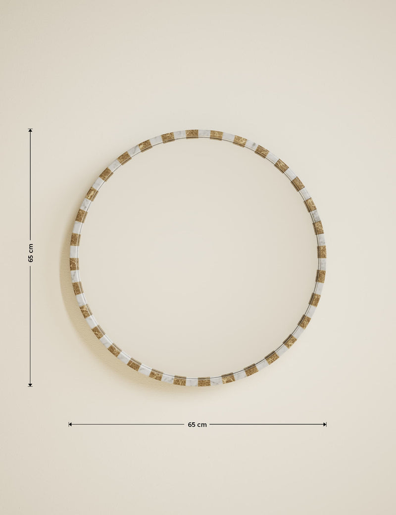 Round marble wall mirror 65cm diameter, imported from the UK