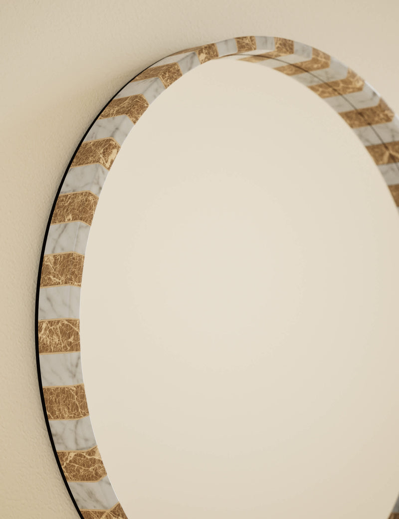 Round marble wall mirror 65cm diameter, imported from the UK