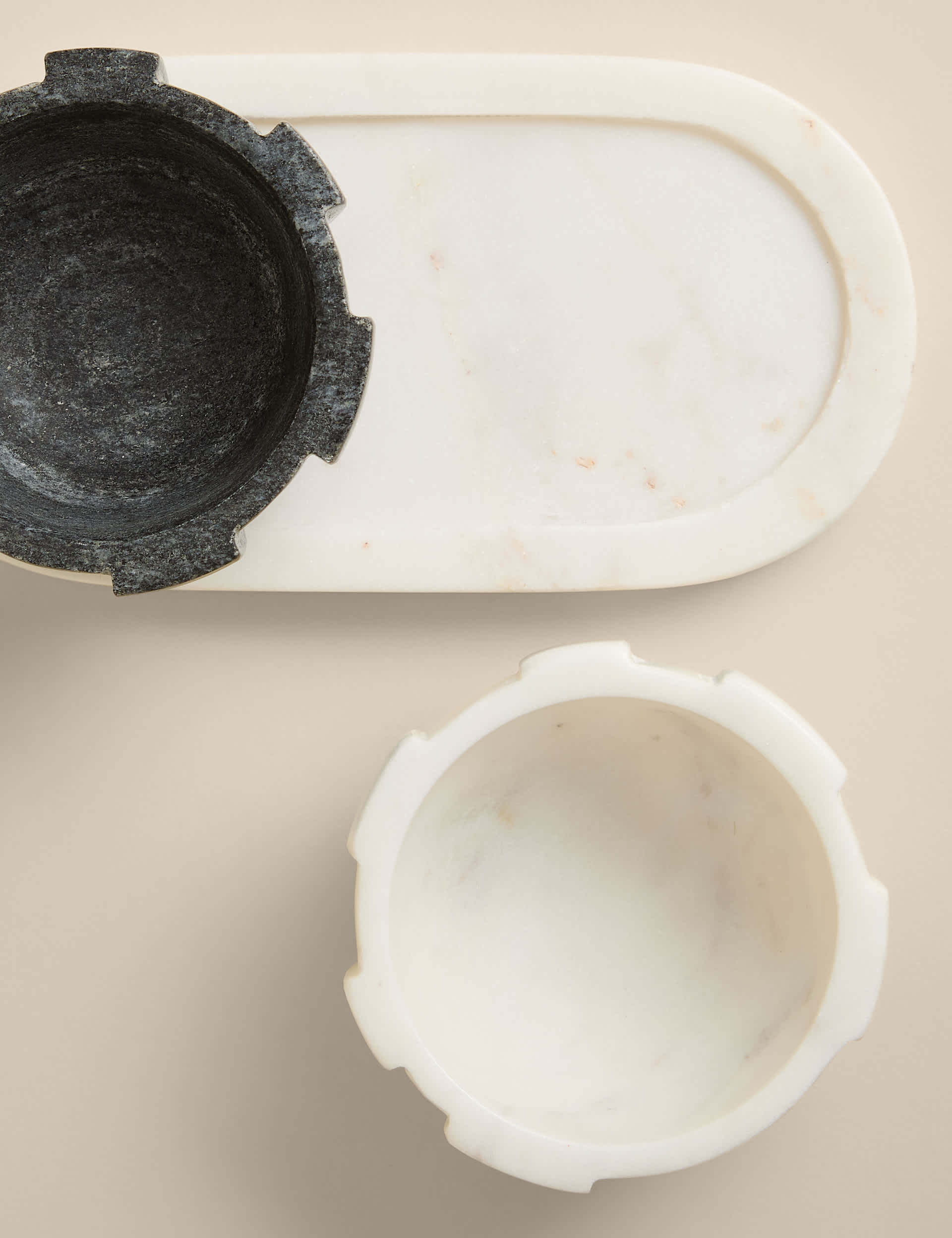 M&S marble pinch pots and tray set, imported from the UK