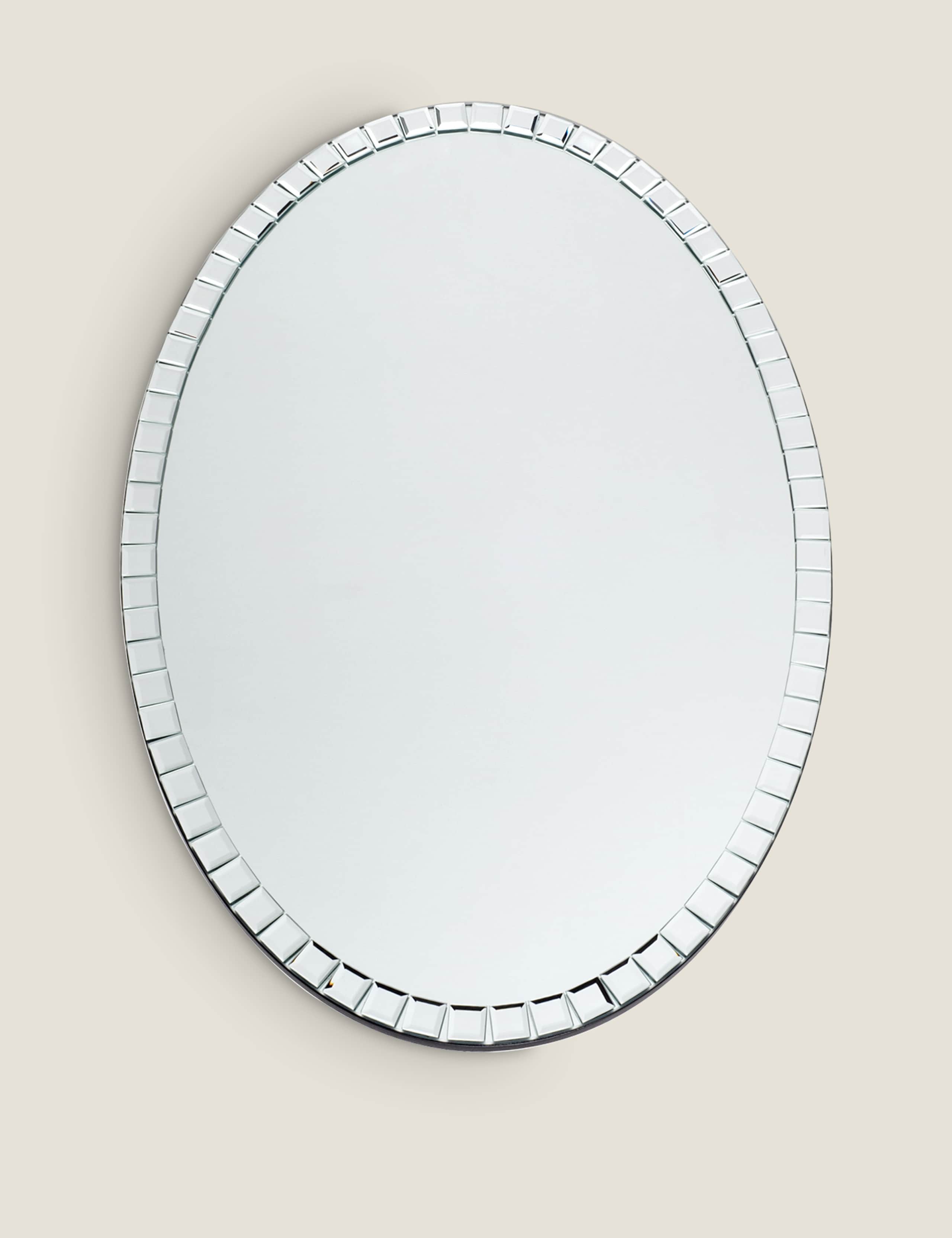 Laura Ashley Marcella oval wall mirror with bevelled mirror tiles - British product