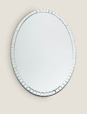 Laura Ashley Marcella oval wall mirror with bevelled mirror tiles - British product