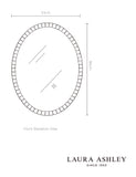 Laura Ashley Marcella oval wall mirror with bevelled mirror tiles - British product