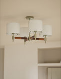 Marlowe metal flush ceiling light four-arm design - British product