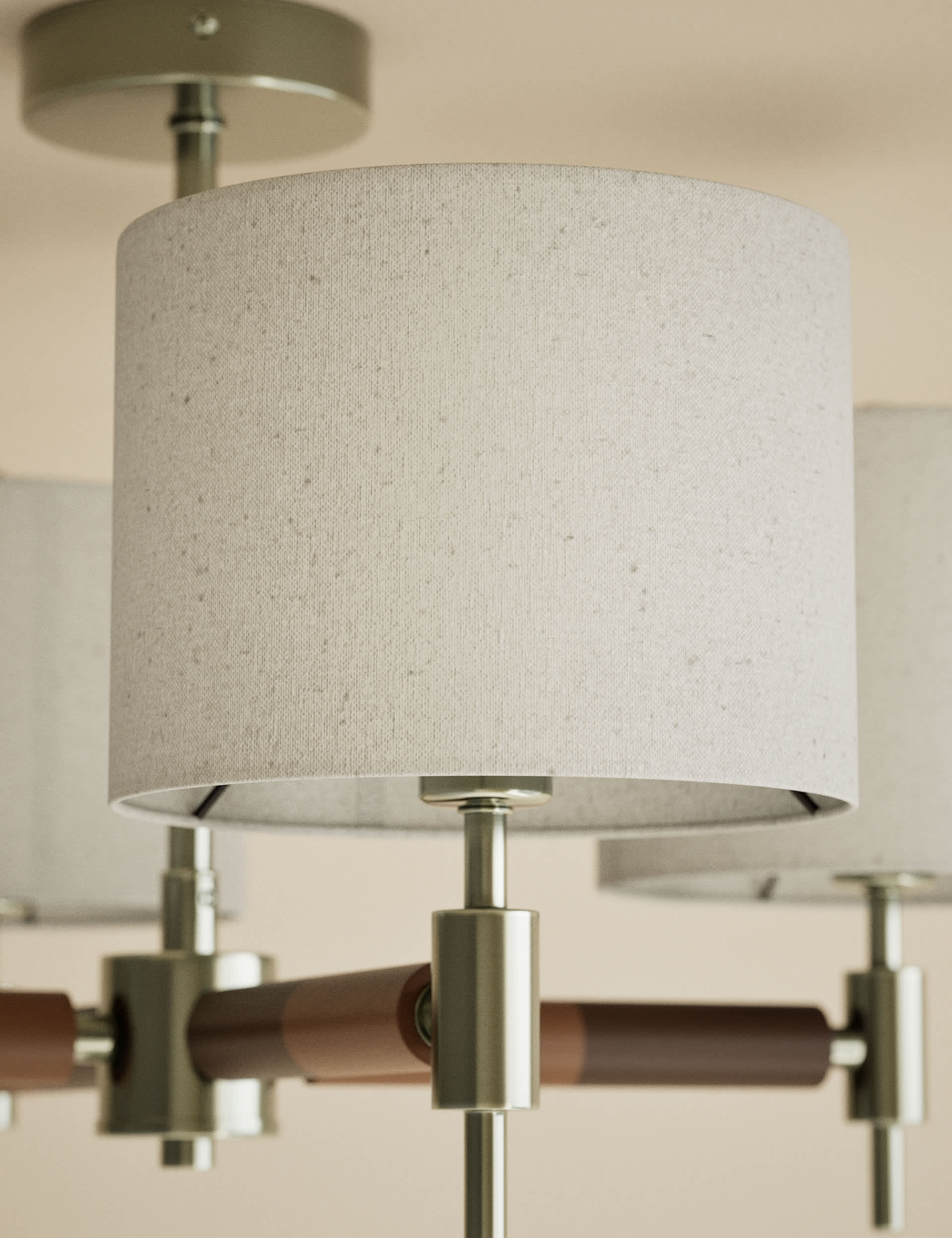 Marlowe metal flush ceiling light four-arm design - British product