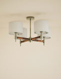 Marlowe metal flush ceiling light four-arm design - British product