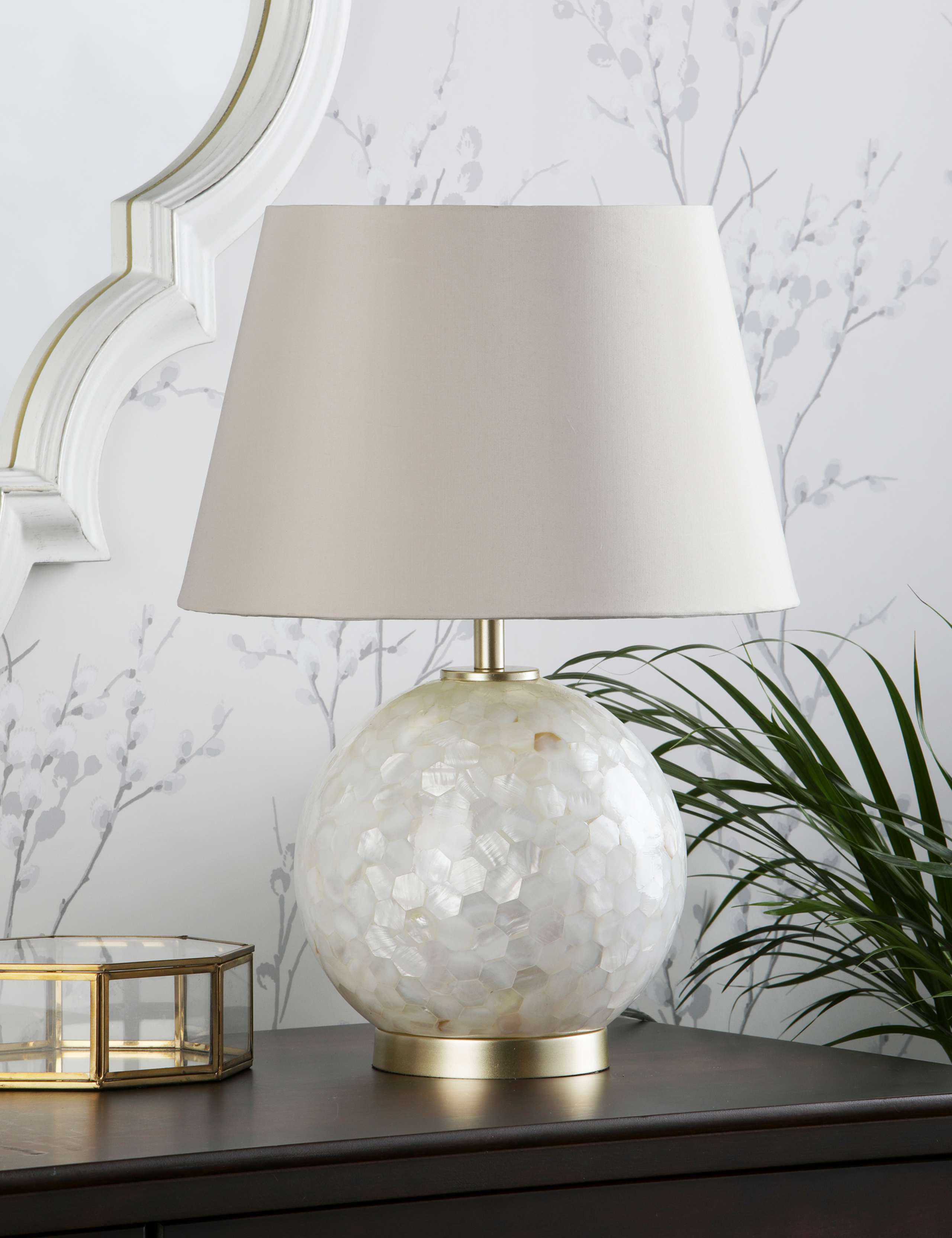 Laura Ashley Mathern table lamp mother of pearl 43cm, imported from the UK
