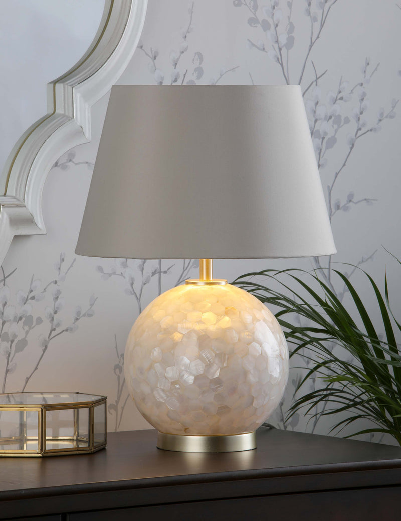 Laura Ashley Mathern table lamp mother of pearl 43cm, imported from the UK