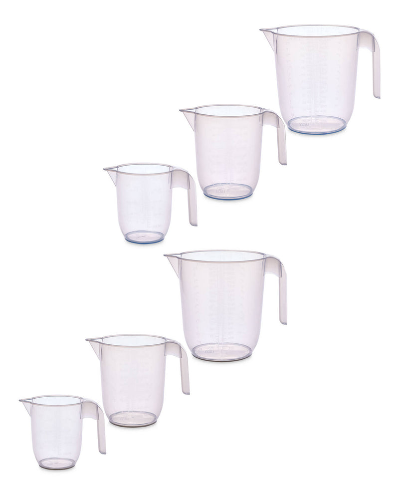 Measuring jugs 3 pack with grey or blue rim (British brand)