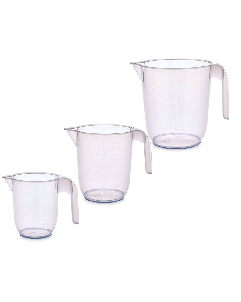 Measuring Jugs 3 Pack Grey or Blue Rim