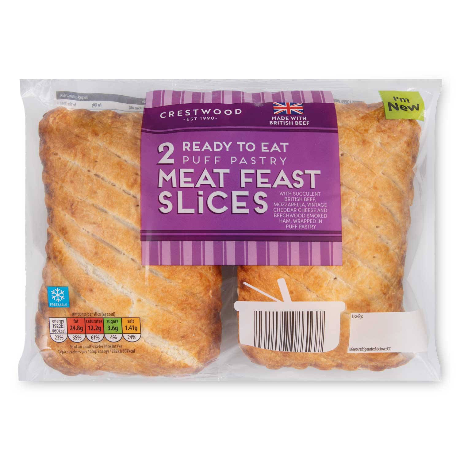 Meat Feast slices 2 pack, savoury flavour, UK version