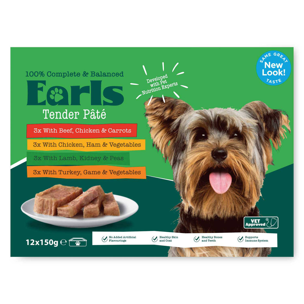 Earls Meaty Selection tender pâté dog food trays 12 pack, UK version