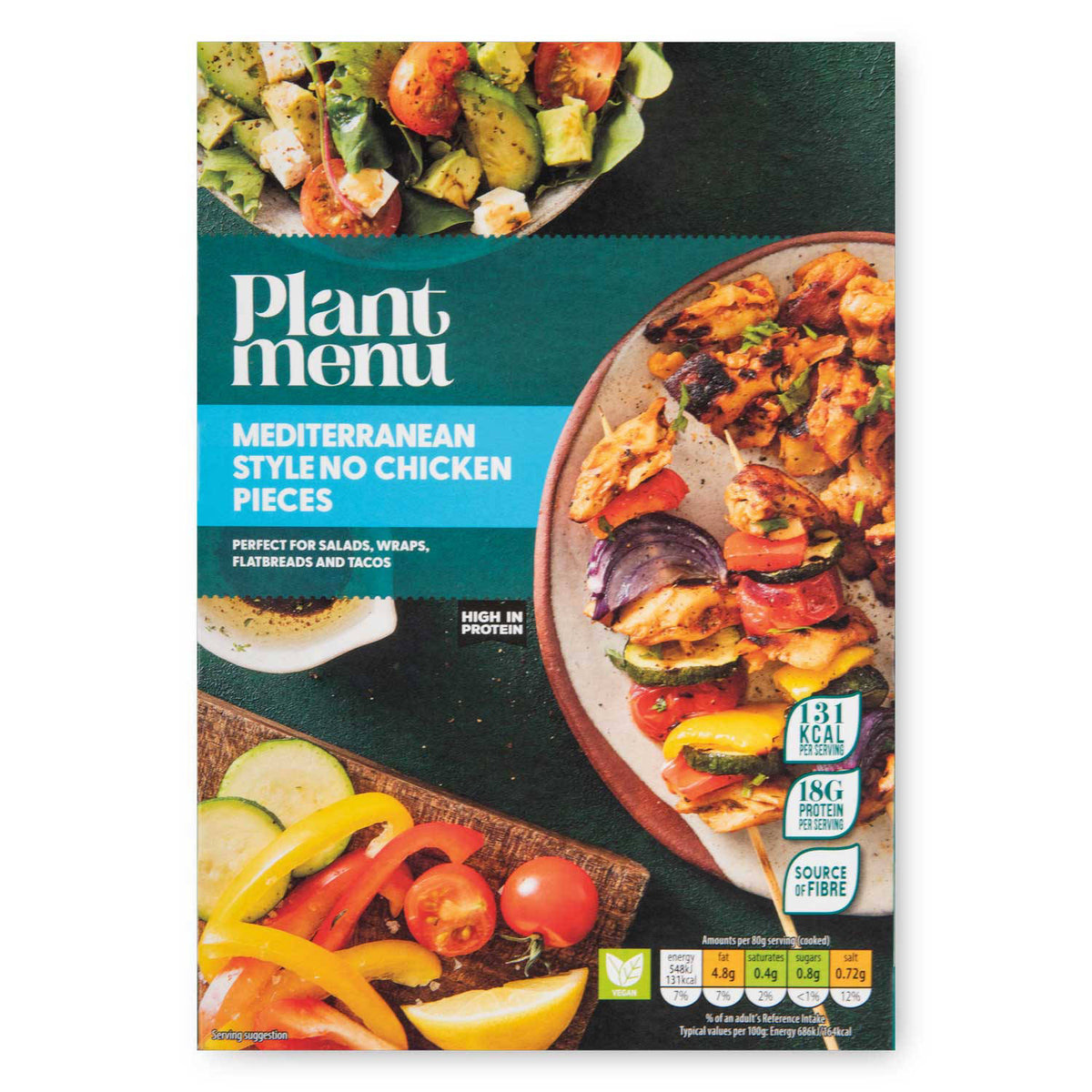Frozen vegan soya pieces Mediterranean no chicken (British brand)