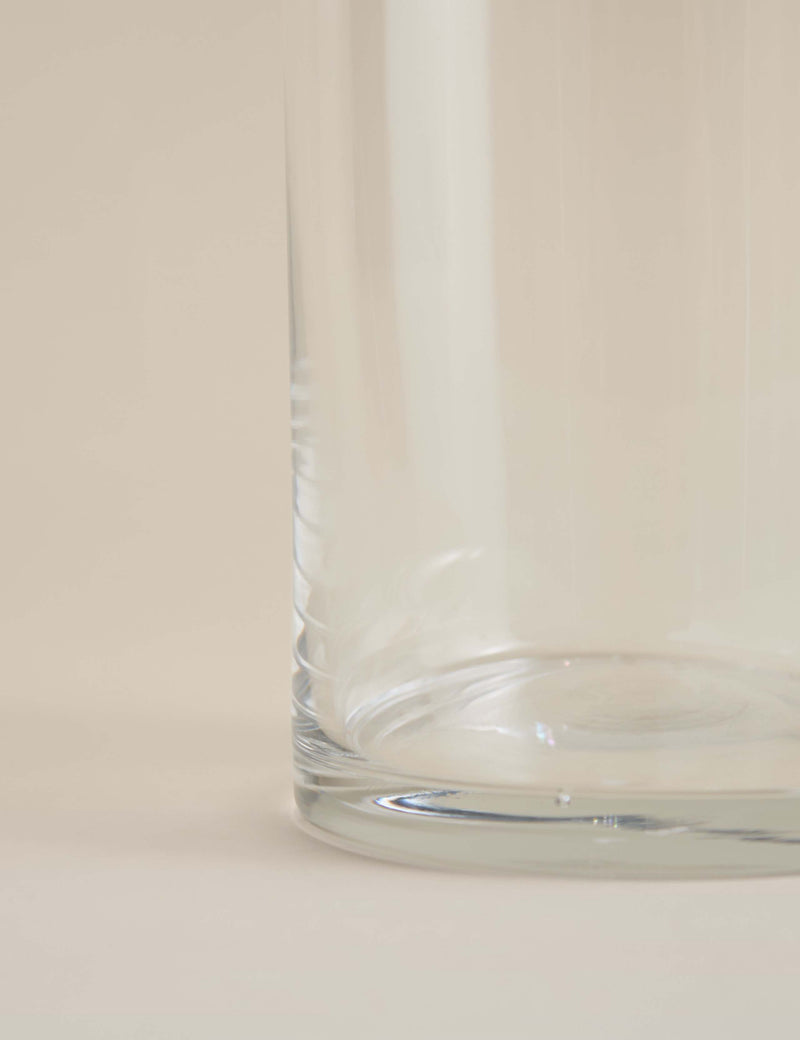 Medium frill top glass vase in cylinder shape - British product