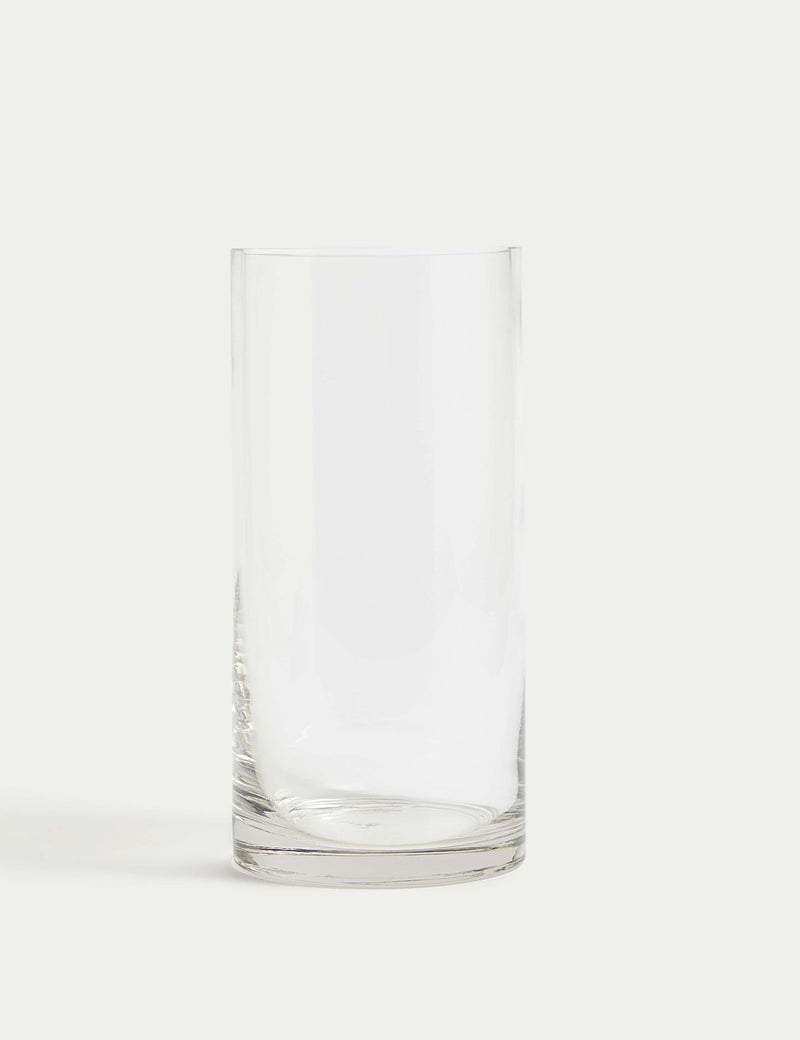 Medium cylinder glass vase, imported from the UK