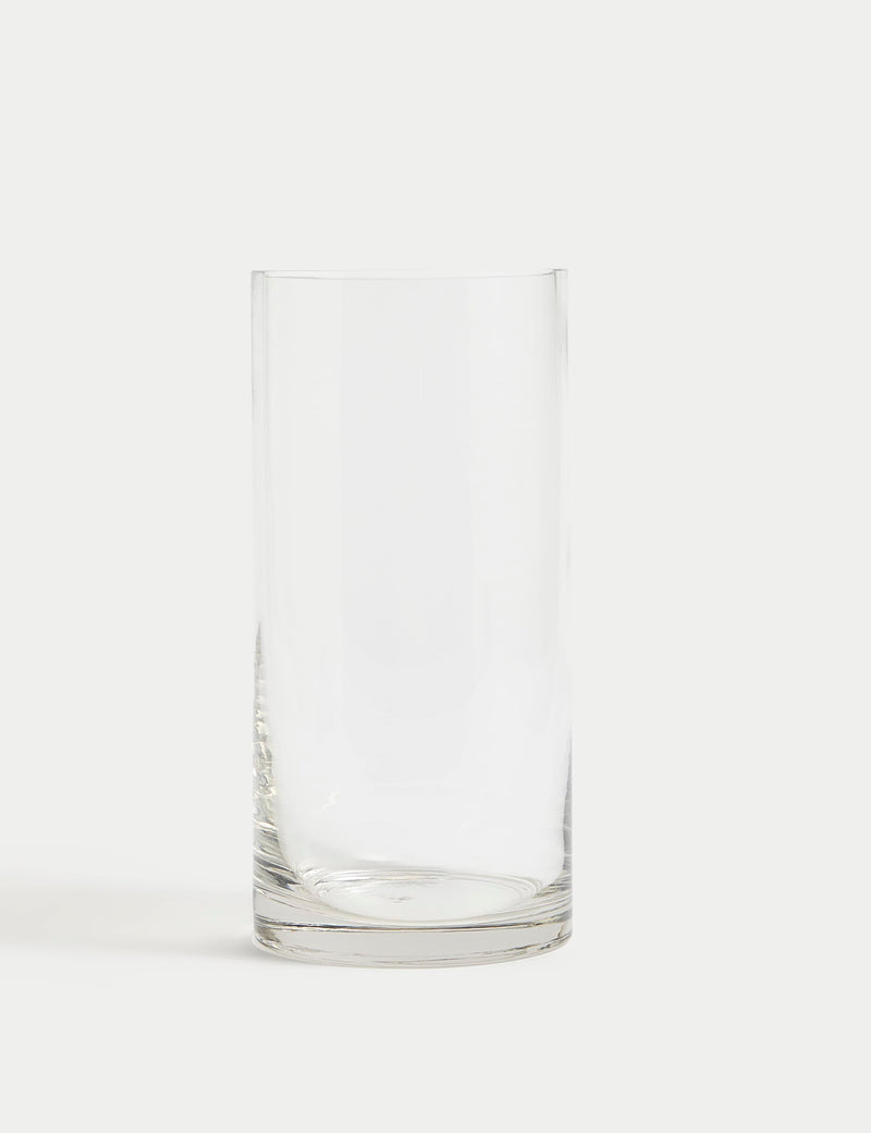 Medium cylinder glass vase, imported from the UK