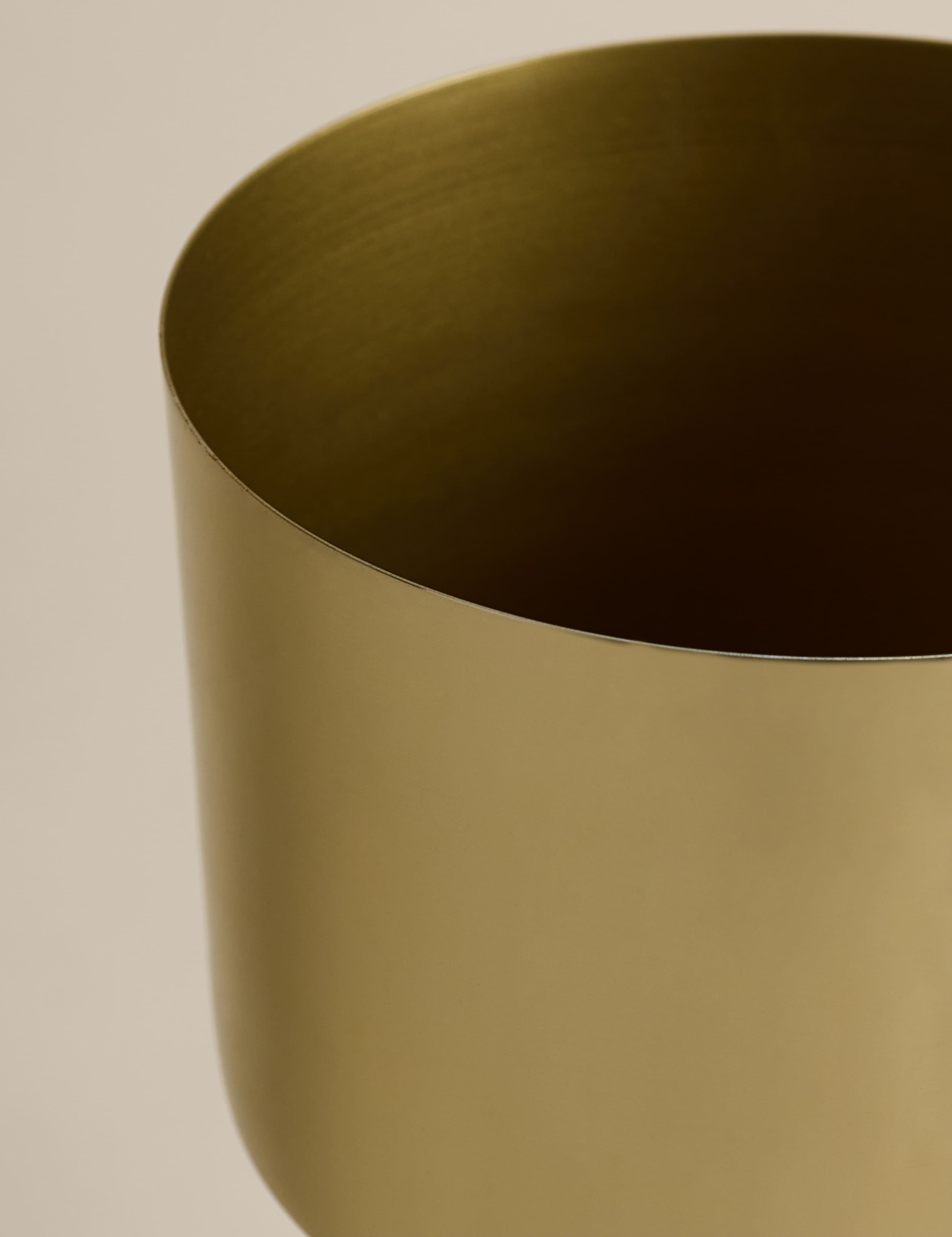 Medium gold planter with stand for houseplants - British product