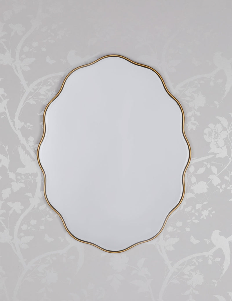 Laura Ashley oval wall mirror with gold frame 71x55cm, imported from the UK