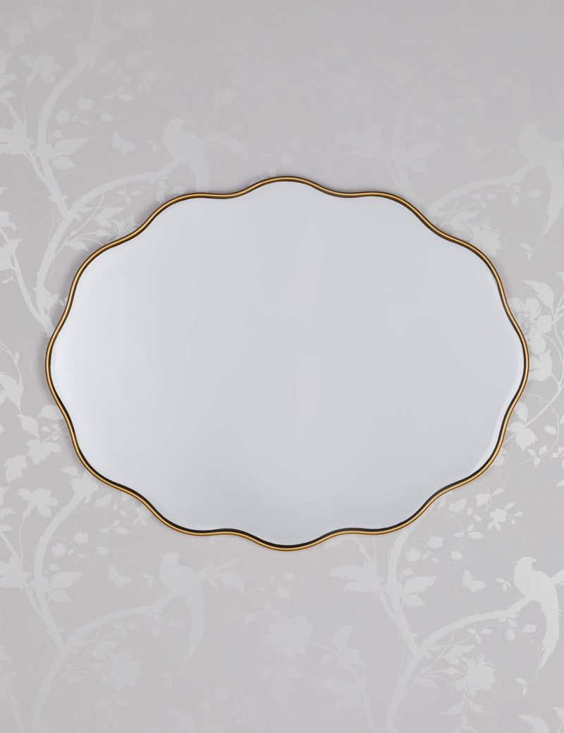 Laura Ashley oval wall mirror with gold frame 71x55cm, imported from the UK