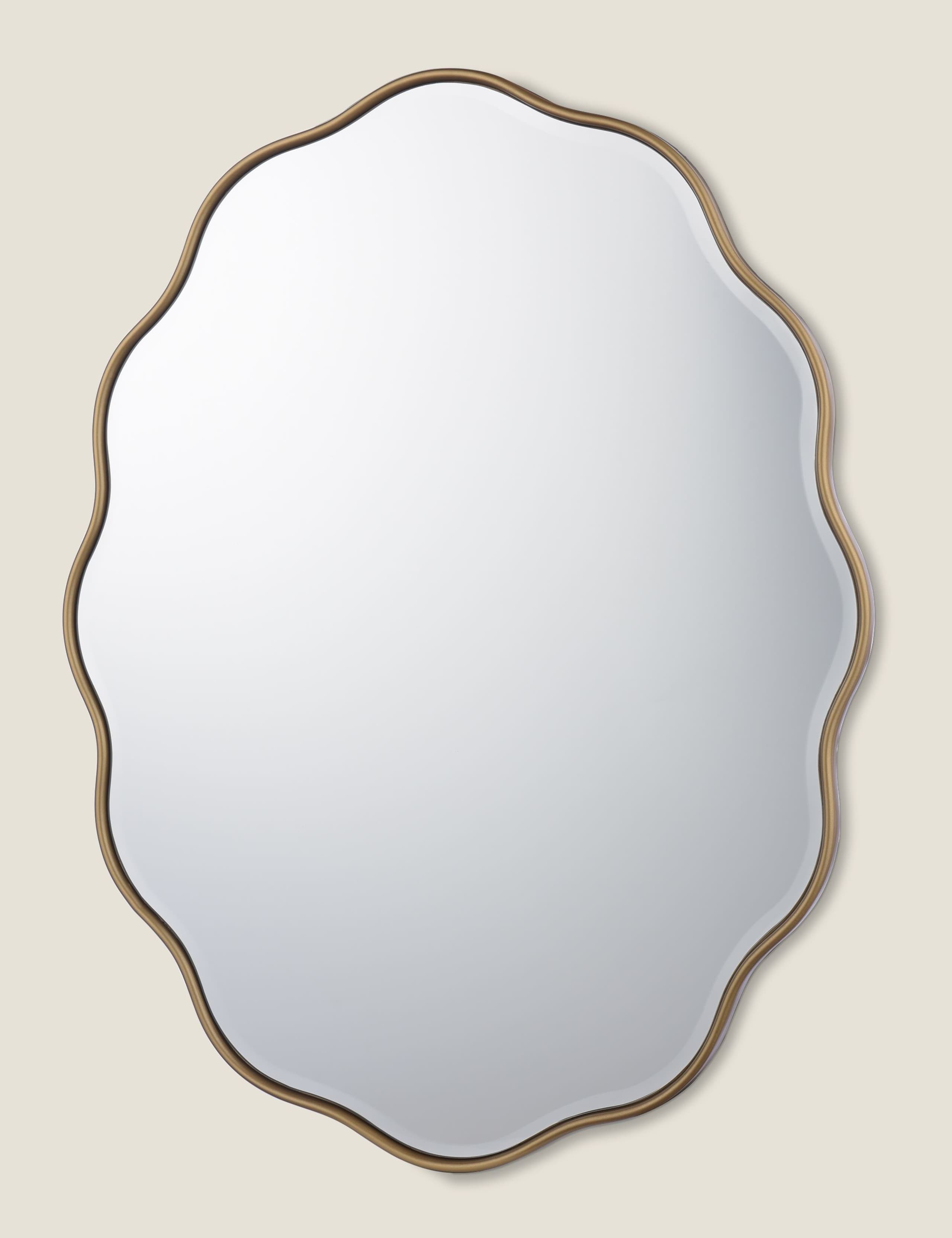 Laura Ashley oval wall mirror with gold frame 71x55cm, imported from the UK