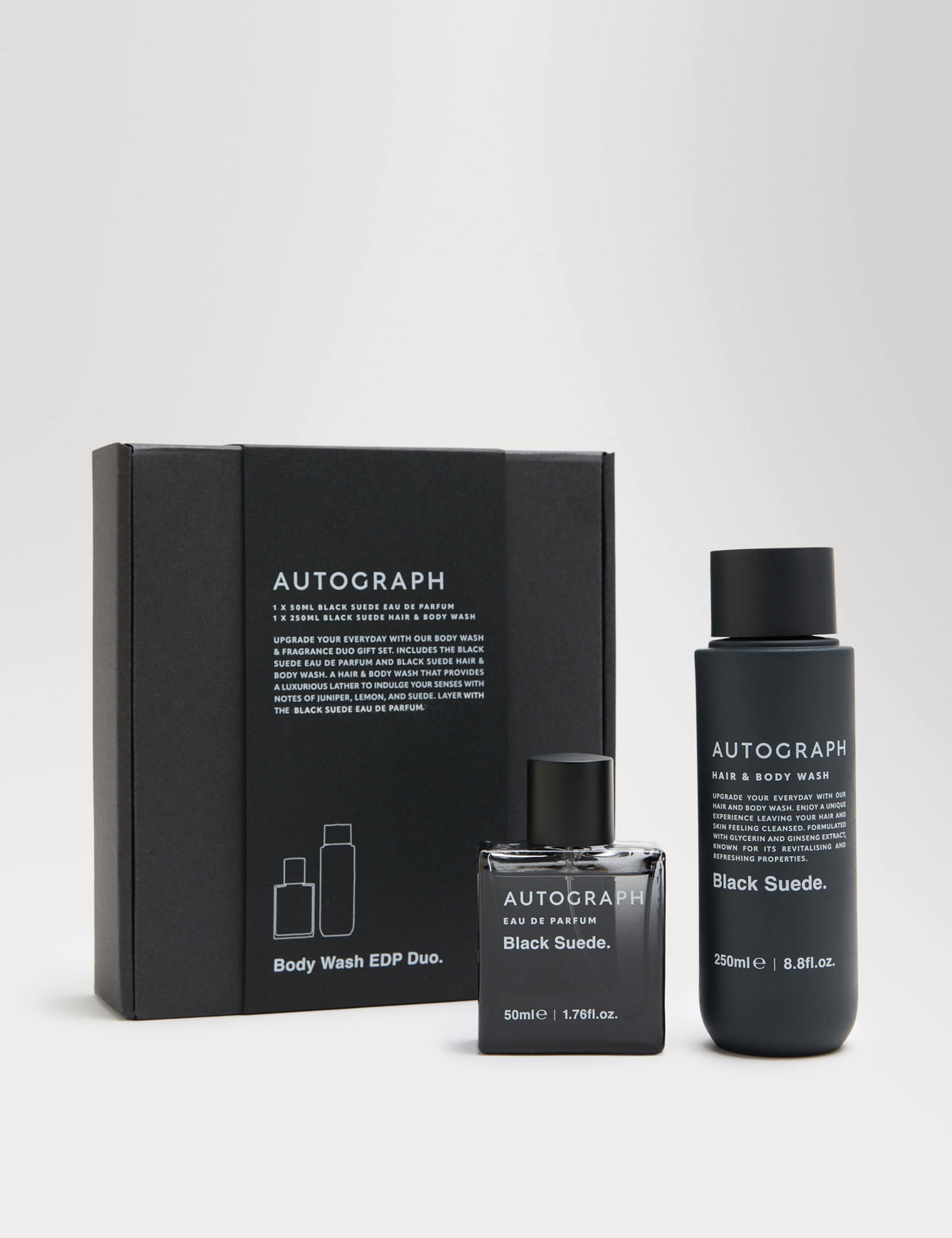 Autograph men's body wash and perfume gift set Black Suede, imported from the UK