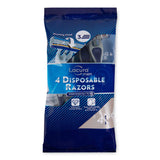 Men's 3 blade disposable razor 4 pack, imported from the UK