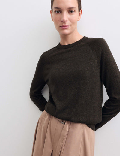 M&S Merino Wool Rich Metallic Relaxed Jumper- Buy online at McGrocer