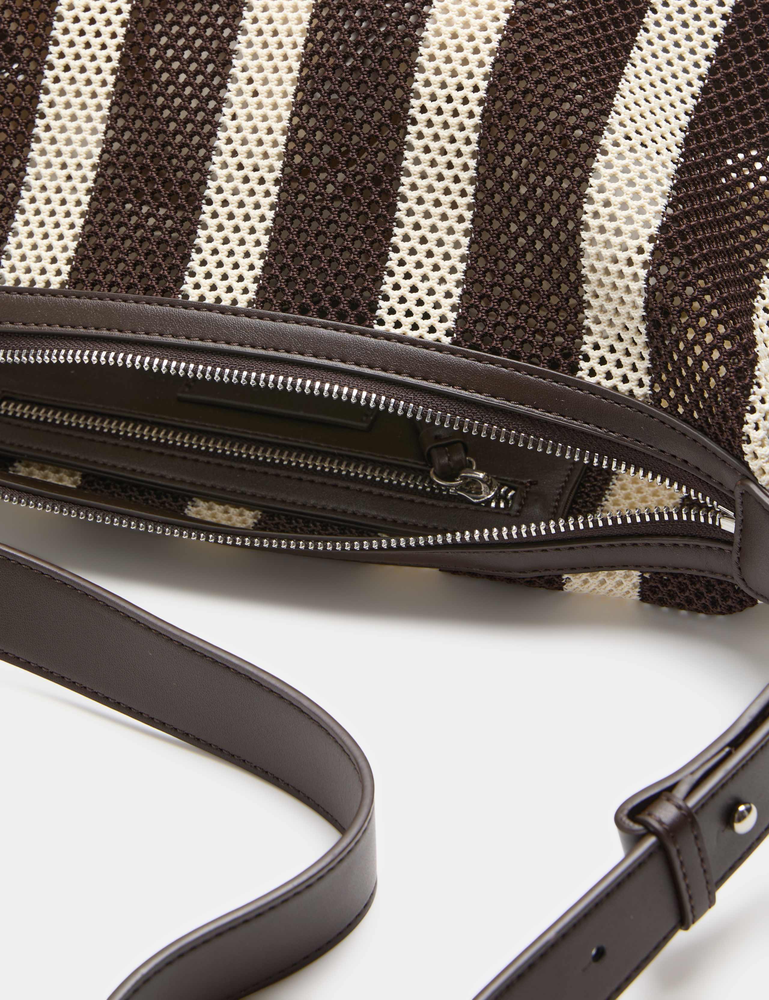 M&S mesh striped cross body bag (British brand)